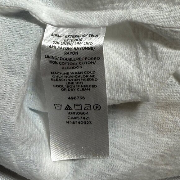 Striped Sleeveless Sundress LOFT Outlet Womens Size L Linen Blend Pockets - Picture 2 of 8